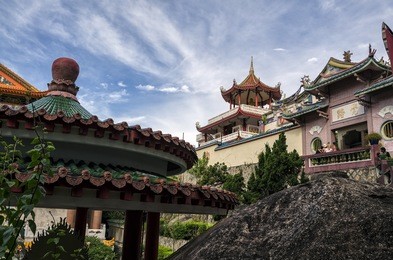 buddhist chinese architecture of kek lok si temple, situated in air itam in penang, malaysia.
