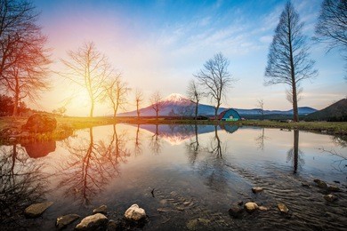 mt.fuji in kawaguchiko lake,kawaguchiko lake of japan,mount fuji, kawaguchi lake, japan.