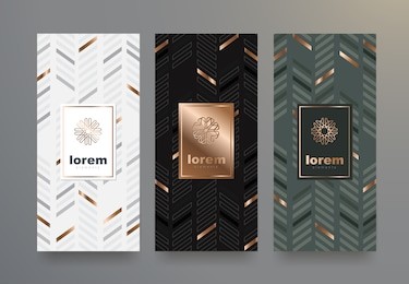 vector set packaging templates with different texture for luxury products.logo design with trendy linear style.vector illustration