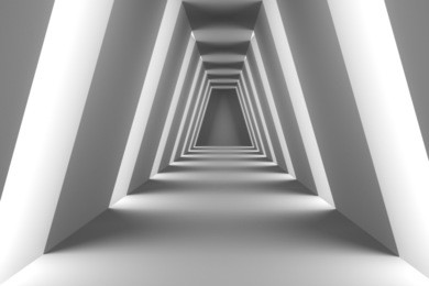 modern corridor with side lights. 3d rendering.