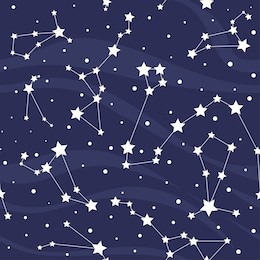 seamless pattern with constellations. space background with stars