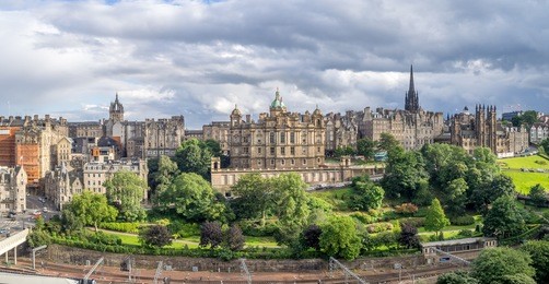 a view to edinburgh old town from princes street edinburgh