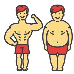 guy losing weight, fat guy, before and after diet and fitness, slimming young man, male lose weight, concept. line vector icon. editable stroke. flat linear illustration isolated on white background