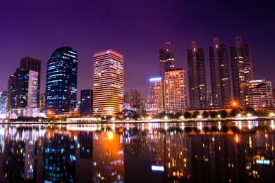 modern city at night