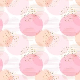 abstract geometric seamless pattern with circles and gold glitter elements. modern abstract design for paper, cover, fabric, interior decor and other users. ideal for baby girl design.