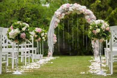 wedding ceremony placed in the garden