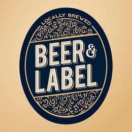 beer label design, floral ornaments and vintage styled text. beer label concept for bottles, banners, ads, beer branding or more.