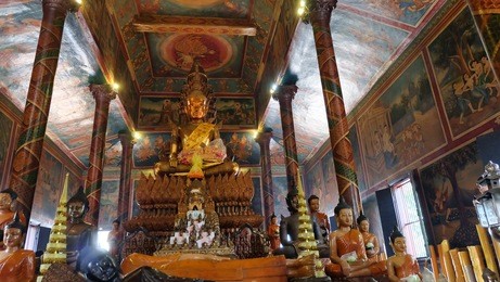 view of wat phnom historical site in phnom penh, cambodia