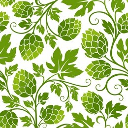 hop seamless pattern. ornamental background for brewery products design
