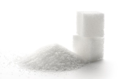 sugar cubes isolated on white background