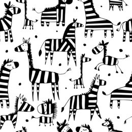 zebra family, sketch for your design
