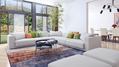 modern bright interiors. 3d rendering