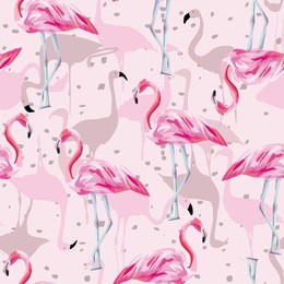 pink flamingo seamless pattern beach art print wallpaper