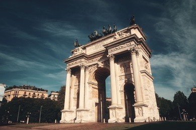 arch of peace, or arco della pace in italian, in milan, italy.