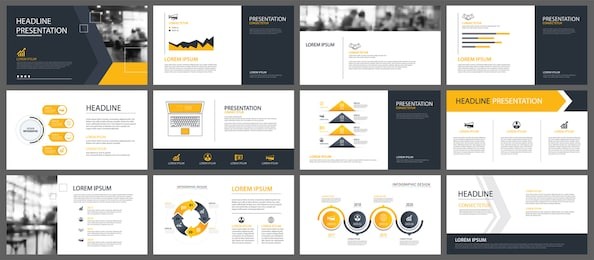 yellow presentation templates and infographics elements background. use for business annual report, flyer, corporate marketing, leaflet, advertising, brochure, modern style.