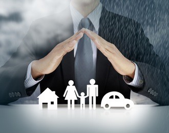 home, health, car insurance concept