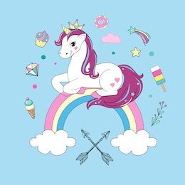 unicorns on a blue background