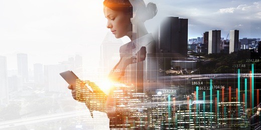 modern business lifestyle. mixed media