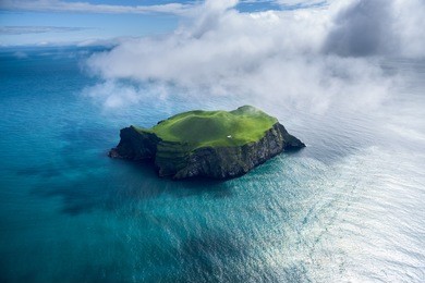 aerial view of beautiful small island in iceland