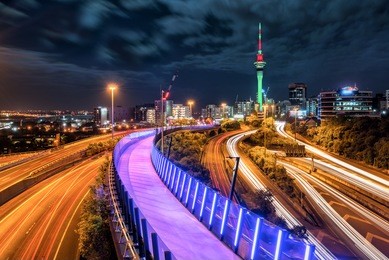 auckland sky tower, the iconic landmark of auckland, new zealand.