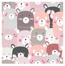 vintage cute lovely teddy bear cartoon seamless pattern,pastel and romantic color,happiness smile and adorable,background illustration vector,hand draw style doodle comic art,invitation card