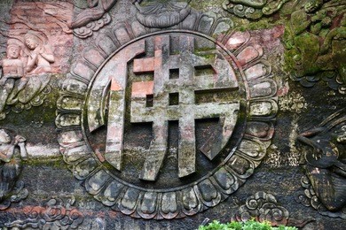 simbol in leshan buda complex, china