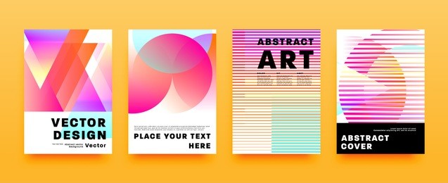 minimal posters and placards cover designs set | geometric patterns and elements