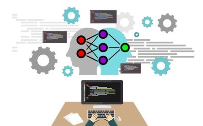 deep learning, machine learning, artificial intelligence concept. 