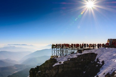 jade dragon snow mountain, yulong snow mountain in lijiang yunnan,china.