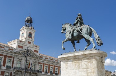 puerta del sol in madrid, spain.