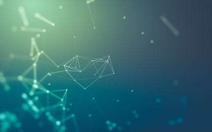 abstract polygonal space low poly dark background with connecting dots and lines. connection structure. 3d rendering