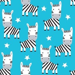 seamless blue zebra pattern vector illustration