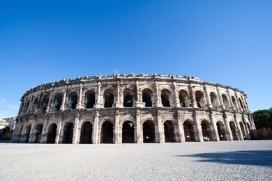 roman amphitheater in nimes, france