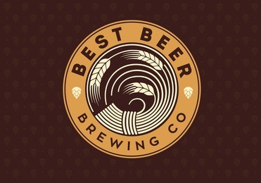 best beer badge. round retro beer label.