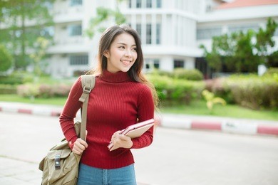 happy asian student,education concept