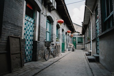 the narrow streets of the ancient city of pingyao, china