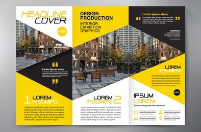 business brochure. flyer design. leaflets 3 fold template. cover book and magazine. annual report vector illustration