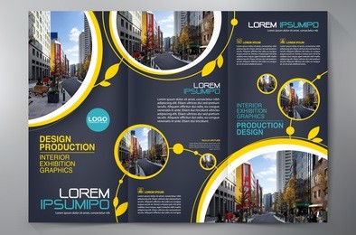 business brochure. flyer design. leaflets 3 fold template. cover book and magazine. annual report vector illustration