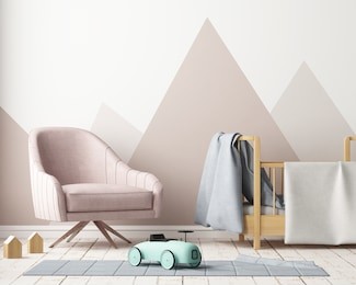 children's room in scandinavian style. 3d illustration.