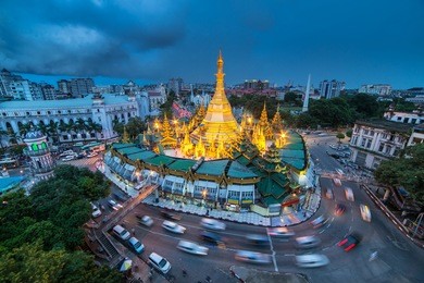 sule pagoda in yangon, myanmar