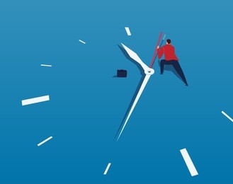 the businessman pushed the time back