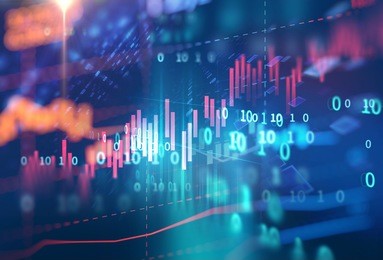 financial stock market graph on technology abstract background 