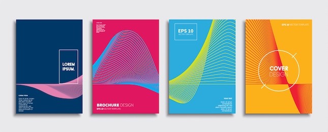 minimal vector covers design. cool halftone gradients. future poster template.