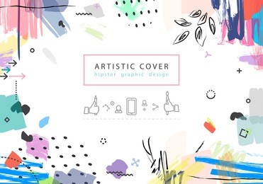creative universal floral artistic cover in trendy style with hand drawn textures. collage. 
hipster graphic design for greeting cards, wedding, anniversary, birthday, valentin's day, posters. vector