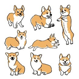 welsh corgi pembroke funny dog on white ink drawn funny dog graphic dog sketches art welsh corgi pembroke smiling dog