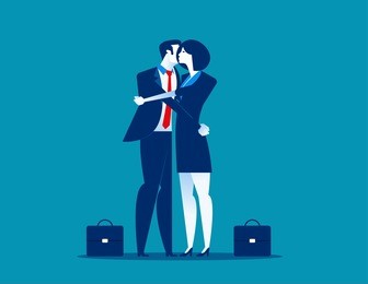hug. businessman giving a hug. men consolation friend. concept business communication vector illustration.