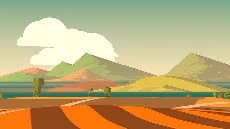 farmland rural cartoon landscape.