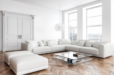 modern bright interiors. 3d rendering