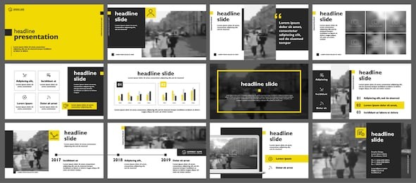 yellow presentation templates elements on a white background. vector infographics. use in presentation, flyer and leaflet, corporate report, marketing, advertising, annual report, banner.