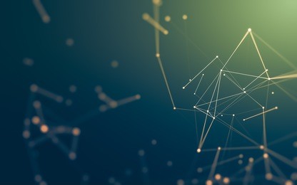 abstract polygonal space low poly dark background with connecting dots and lines. connection structure. 3d rendering